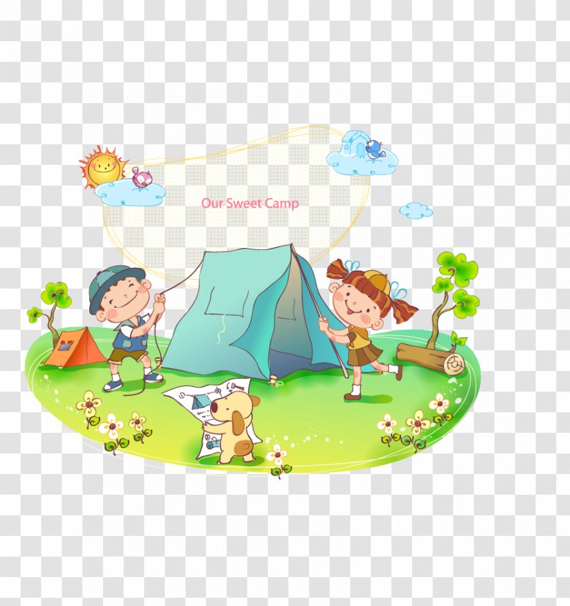 Tent Camping Cartoon - Heart - Children Transparent PNG