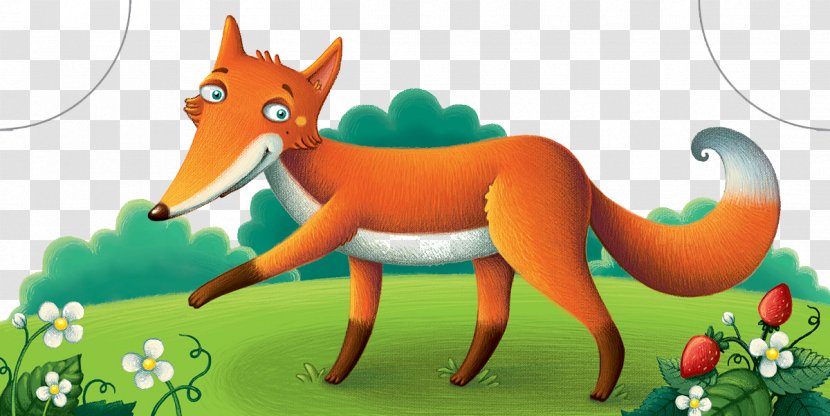 Cartoon Drawing Illustration - Animation - Exquisite Hand-painted Fox Walks Transparent PNG