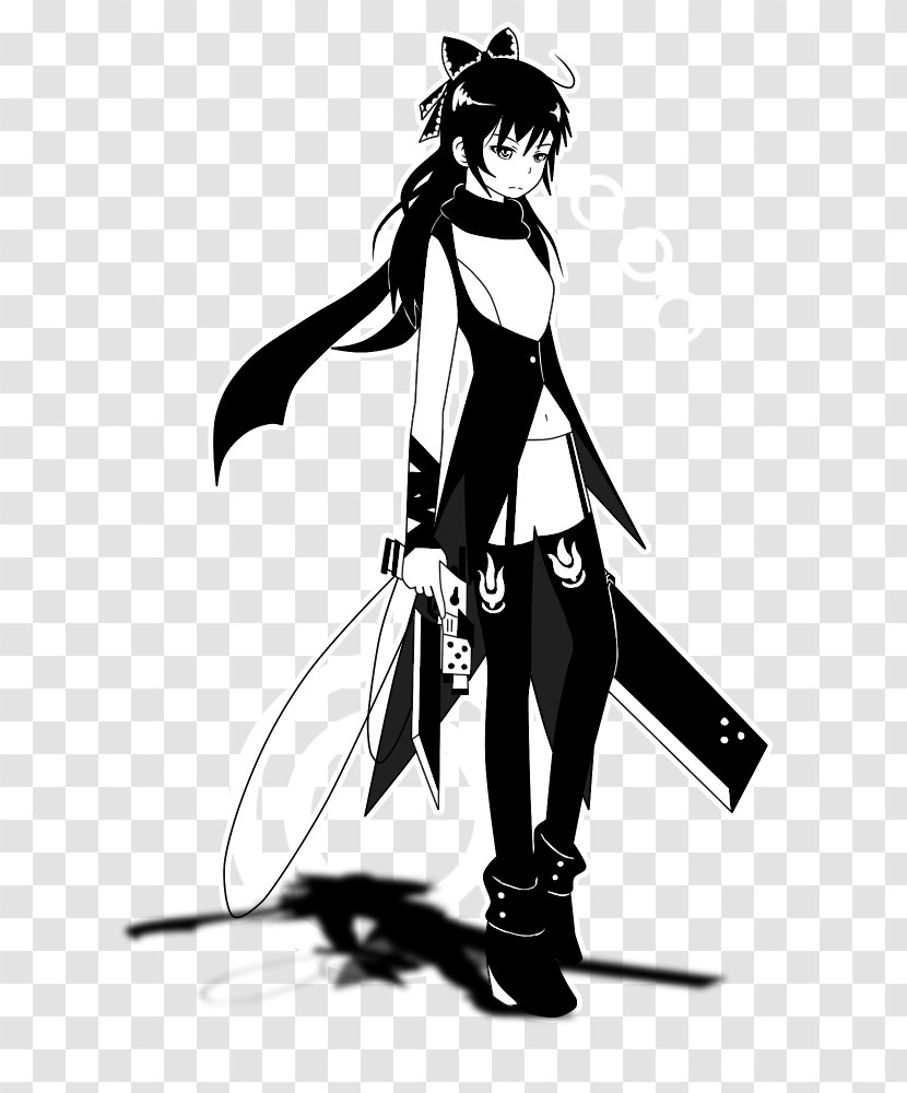 Blake Belladonna Black And White Fan Art - Silhouette - Cartoon Transparent PNG