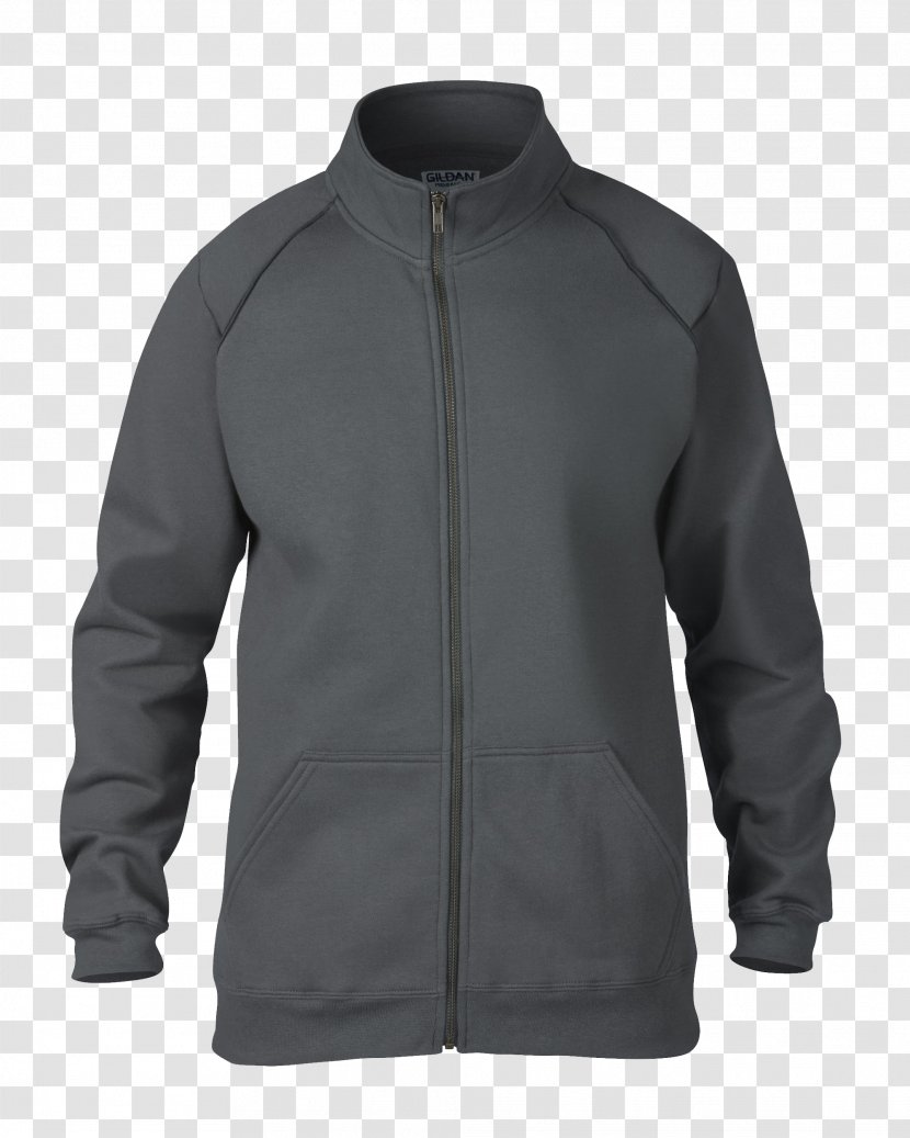 T-shirt Zipper Gildan Activewear Jacket Cotton - Shirt - Charcoal Transparent PNG