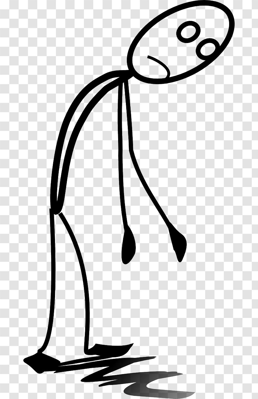 Stick Figure Feeling Tired Clip Art - White - Pencil Transparent PNG