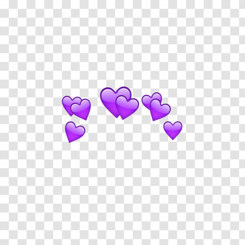 Hearts Stickers By Muncie Hendler Emoji PicsArt Photo Studio - Violet - Heart Crown Overlays Transparent PNG