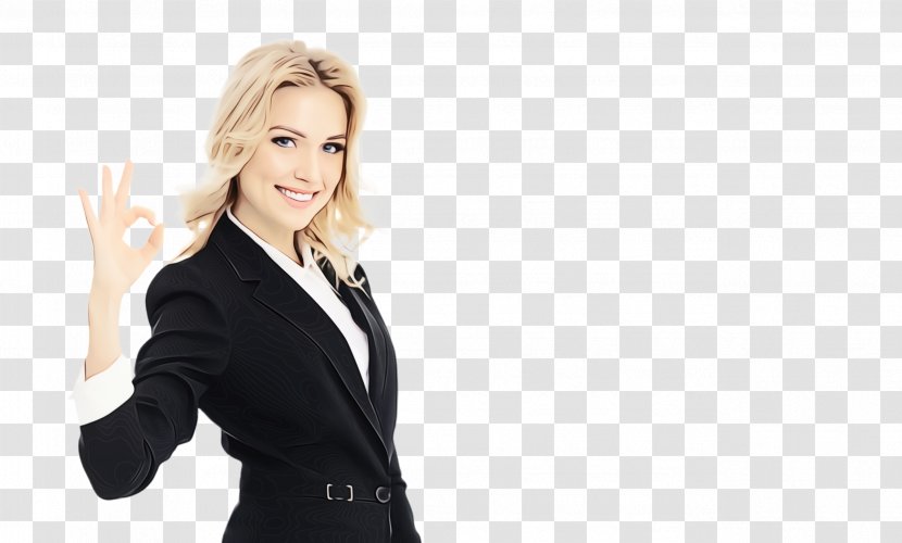 Blond Standing Outerwear Gesture Businessperson - Formal Wear - Whitecollar Worker Transparent PNG