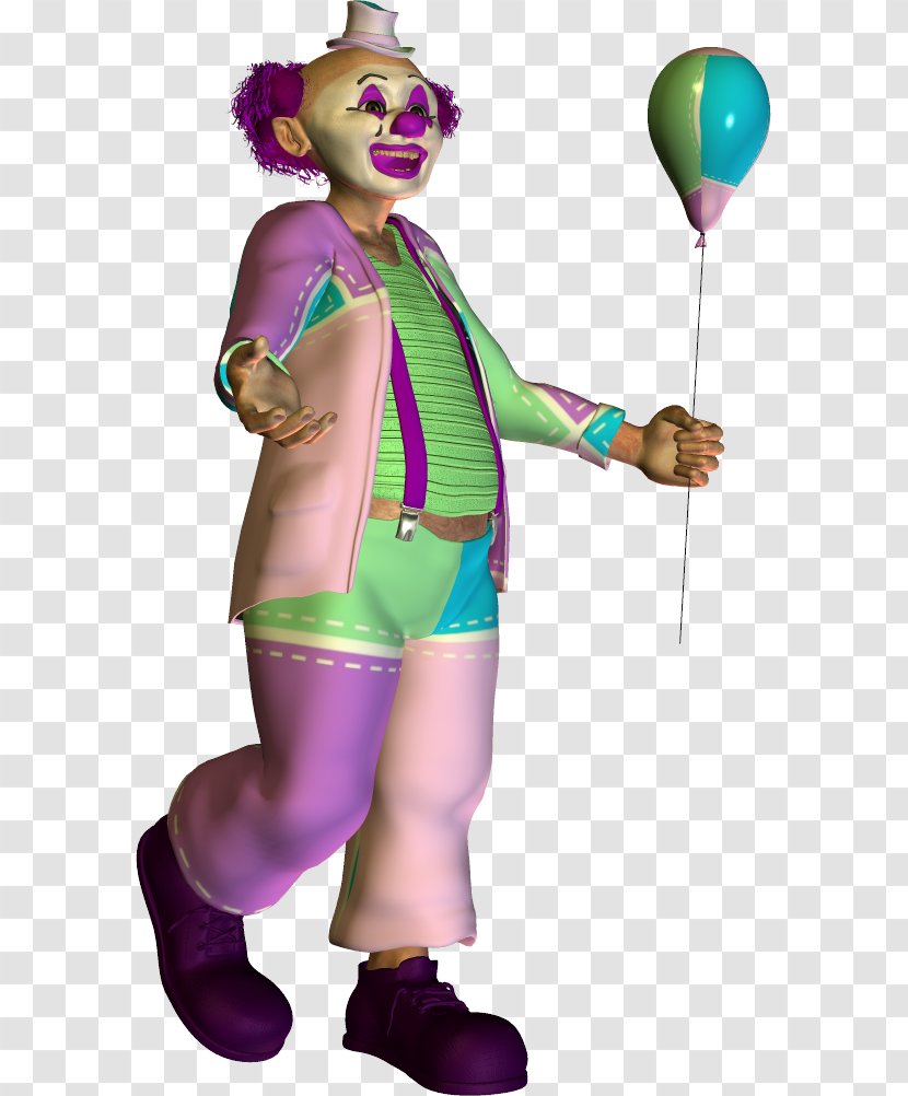 Clown Costume Character - Purple Transparent PNG