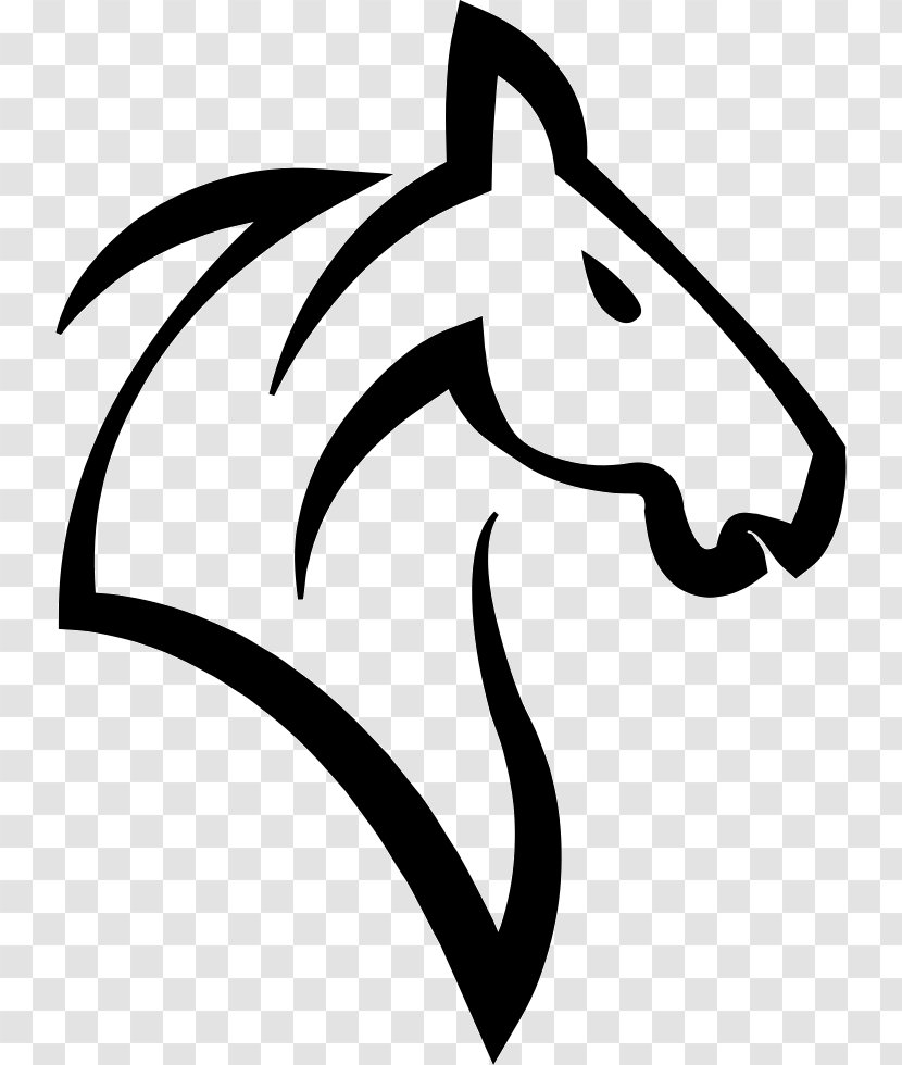 Horse Head Mask Clip Art Knight Thoroughbred Chess - Monochrome Transparent PNG