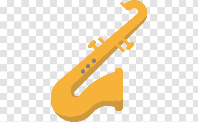 Saxophone Musical Instrument Icon - Cartoon - Yellow Transparent PNG