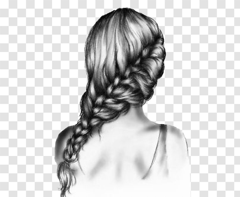 Drawing Hairstyle Braid Sketch - Heart - Twist Transparent PNG