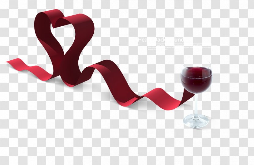 Ribbon - Watercolor - Red Wine Glass Transparent PNG