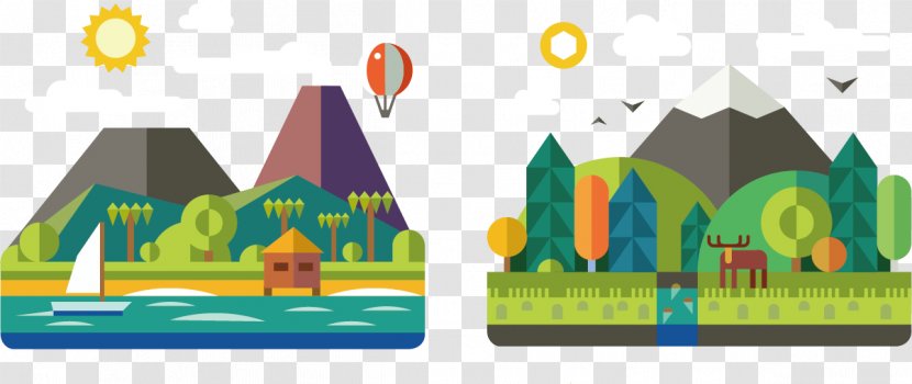 Illustration - Icon Design - Creative Fashion Flat With City Views Transparent PNG