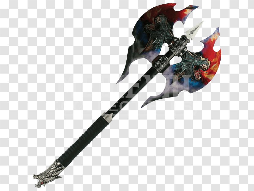Battle Axe Labrys Blade Weapon - Fiery Dragon Transparent PNG
