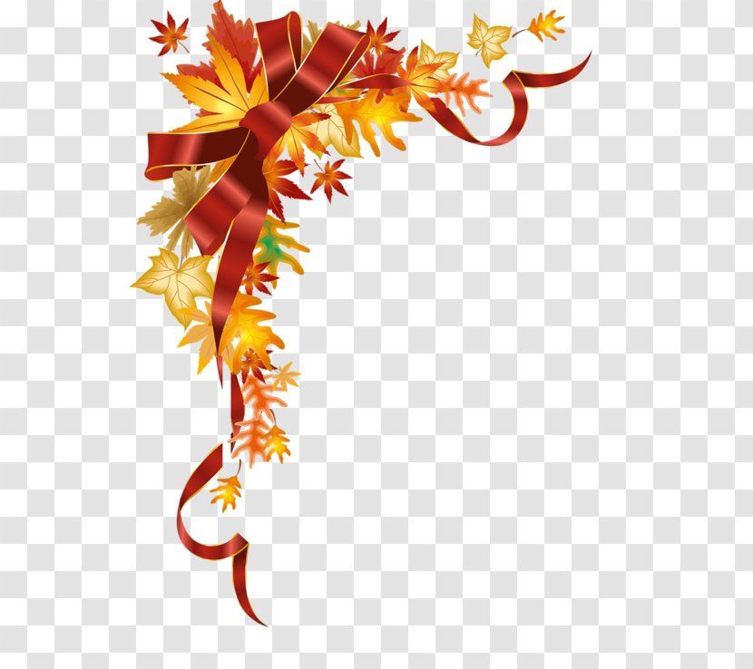 Autumn Free Content Clip Art - Silky Bow Maple Corner Decorative Material Transparent PNG