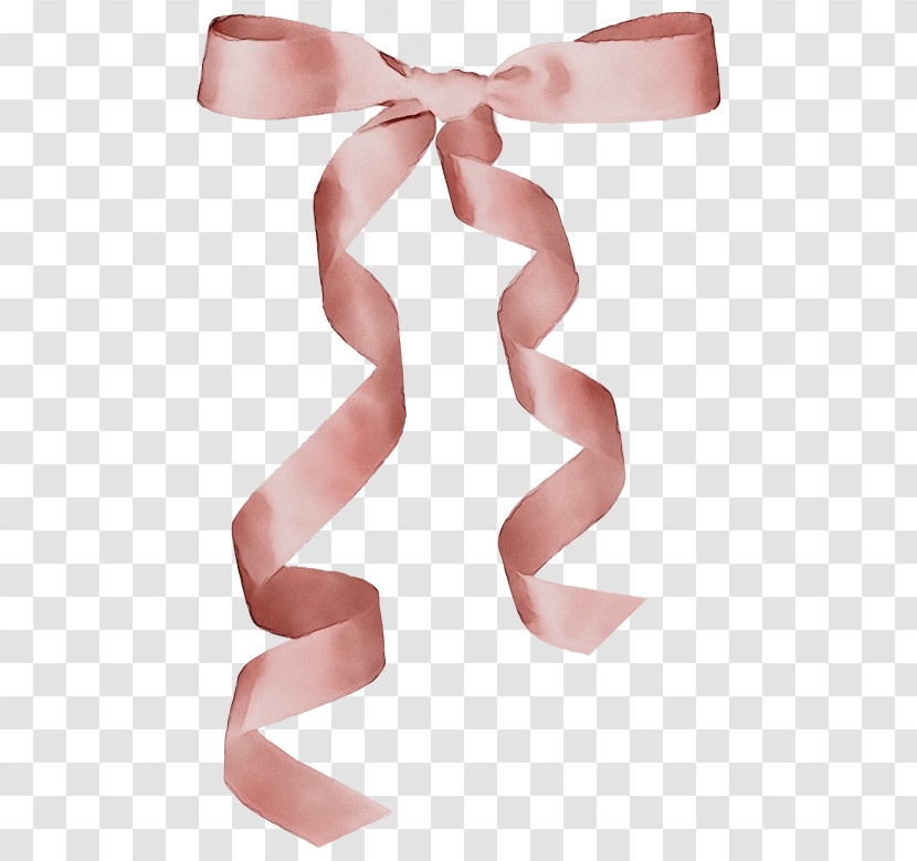 Pink Ribbon Satin Material Property Tie Transparent PNG