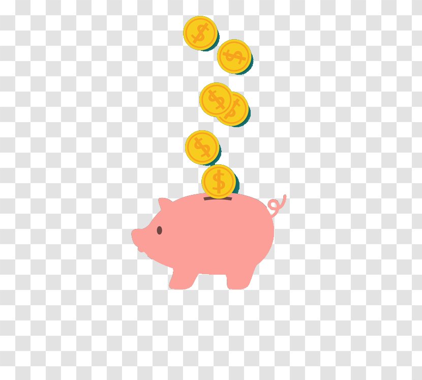 Domestic Pig Pink Coin - Saving - Piggy Bank Coins Fall Transparent PNG