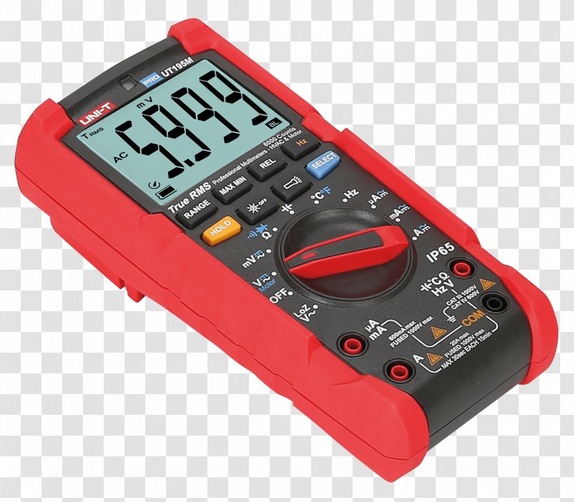 Digital Multimeter Electronics Uni-Trend Technology Limited Miernik Cyfrowy - Red Thermometer Transparent PNG
