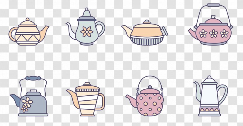 Teapot Illustration Vector Graphics Euclidean - Bubble Tea - Set Transparent PNG