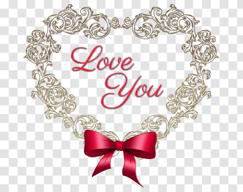 Love Clip Art - Text - Heart With Red Bow You Clipart Picture Transparent PNG