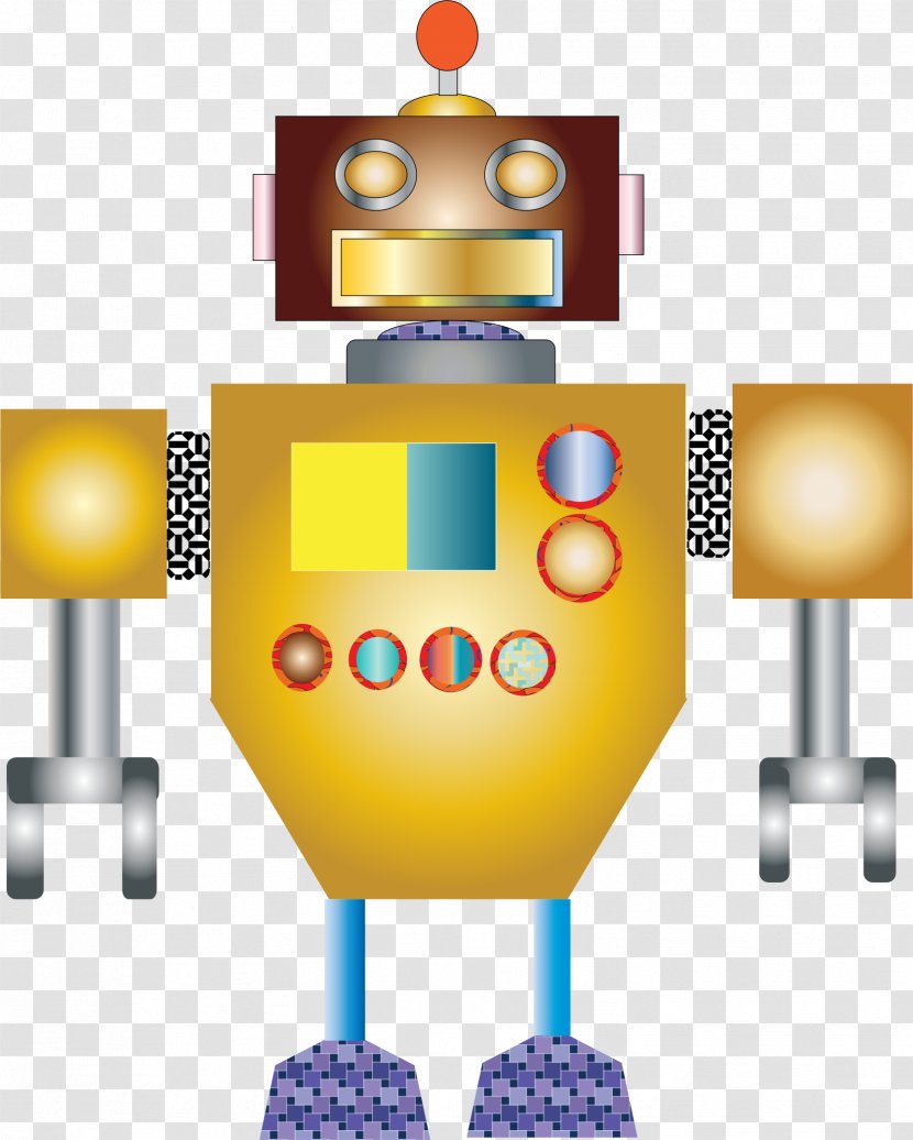 Toy Clip Art - Yellow - Robot Transparent PNG