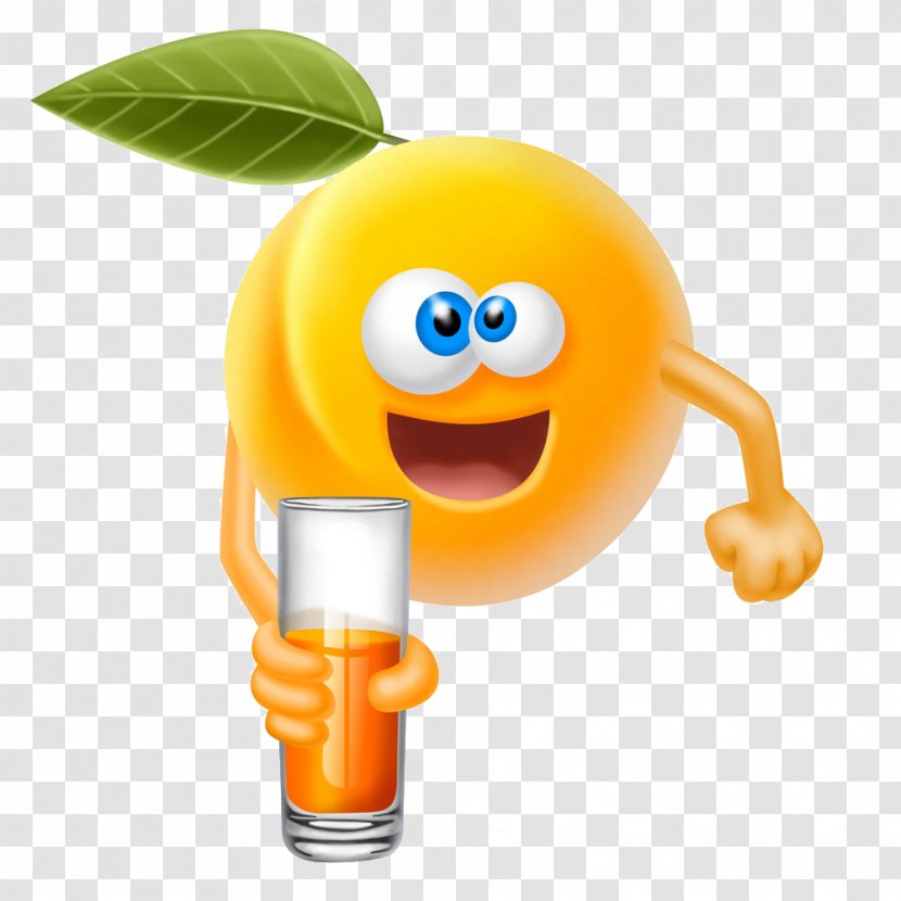 Juice Fruit Cartoon Clip Art - Smile - Apricot Material Transparent PNG