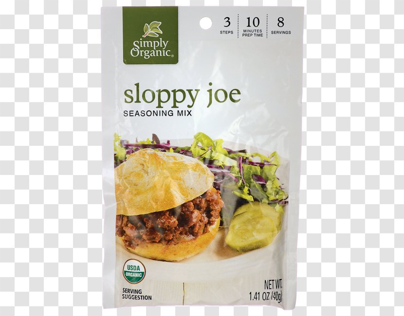 Sloppy Joe Organic Food Vegetarian Cuisine Spice Mix Transparent PNG