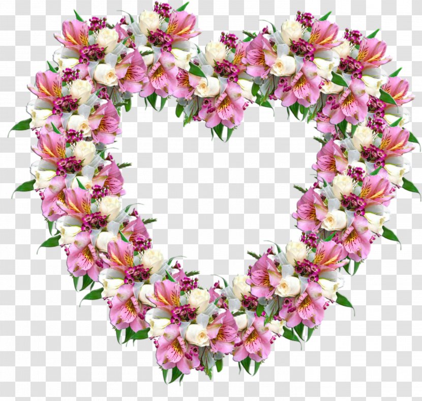 Flower Wreath Pink - Flowering Plant - Fuchsia Frame Transparent PNG