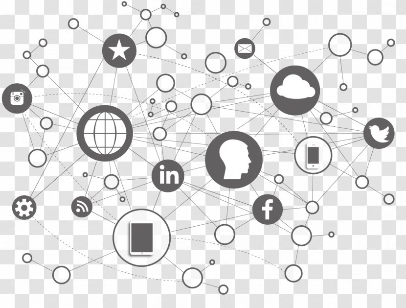 Social Media Digital Marketing - Black And White - Network Transparent PNG