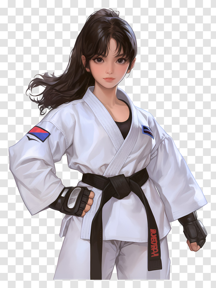 Taekwondo Girl - Martial Artist In Uniform Transparent PNG