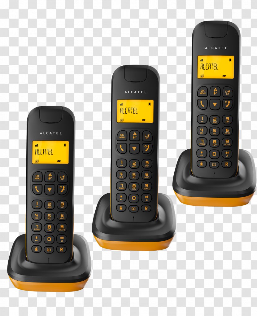 Alcatel Mobile Digital Enhanced Cordless Telecommunications Telephone D135 Duo Black Dect Id Calls. Orange - Wireless - Poster Transparent PNG