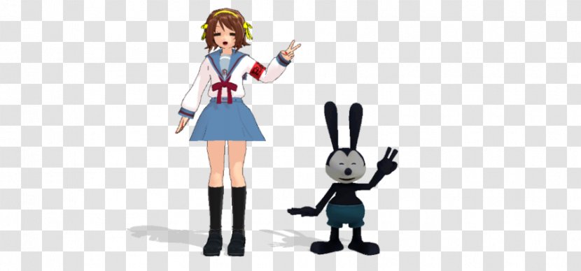 Oswald The Lucky Rabbit Epic Mickey Haruhi Suzumiya Konata Izumi Character - Watercolor Transparent PNG