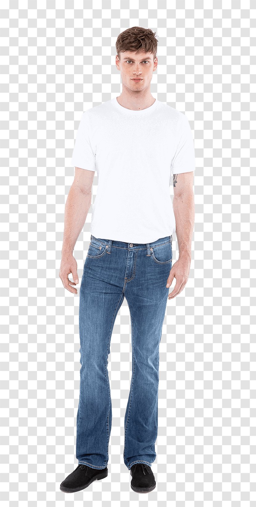 Jeans T-shirt Denim Slim-fit Pants - Shoulder - Mens Transparent PNG