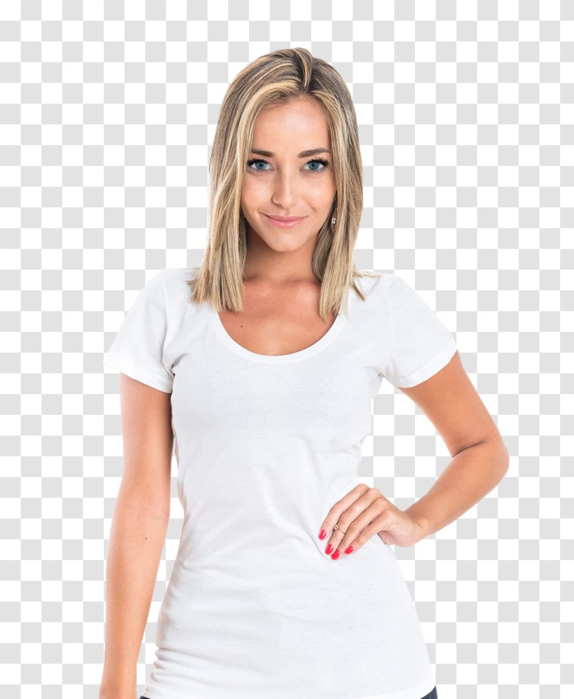 T-shirt White Clothing Model - T Shirt - Mulher Transparent PNG