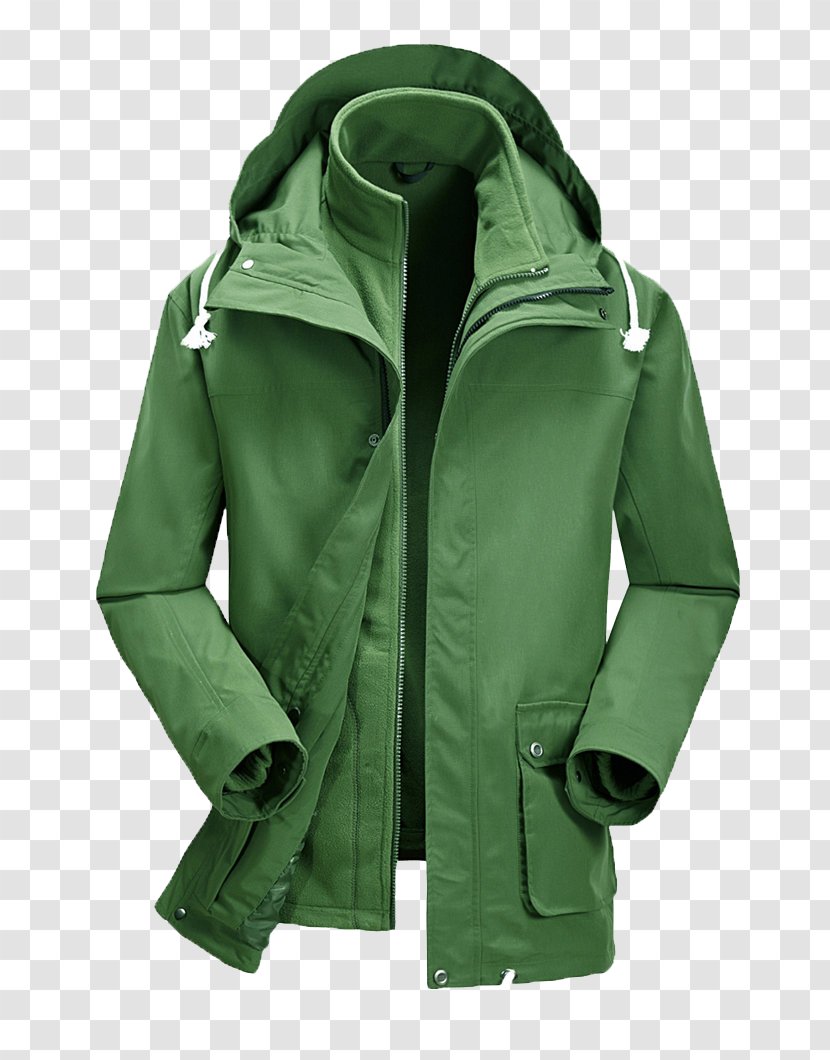 Jacket Hoodie Overcoat - Zipper - Green Jackets Transparent PNG