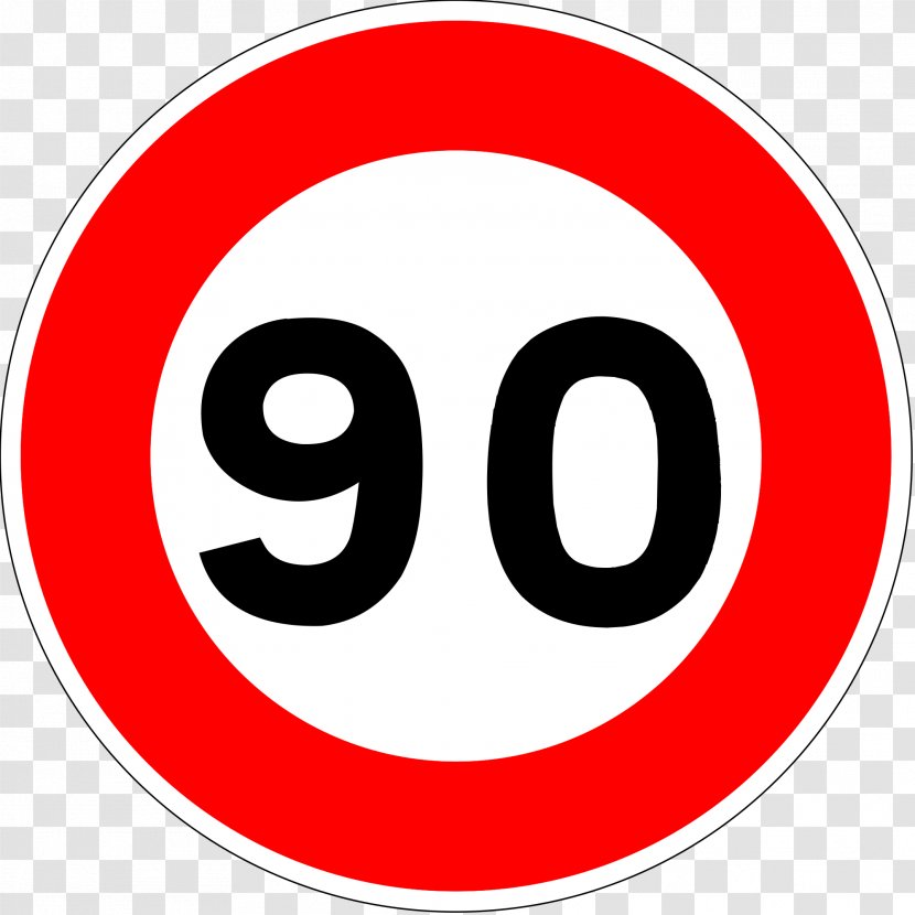 Panneau De Signalisation D'une Limitation Vitesse En France Traffic Sign Routière Prescription Speed Limit - Smile - Emoticon Transparent PNG