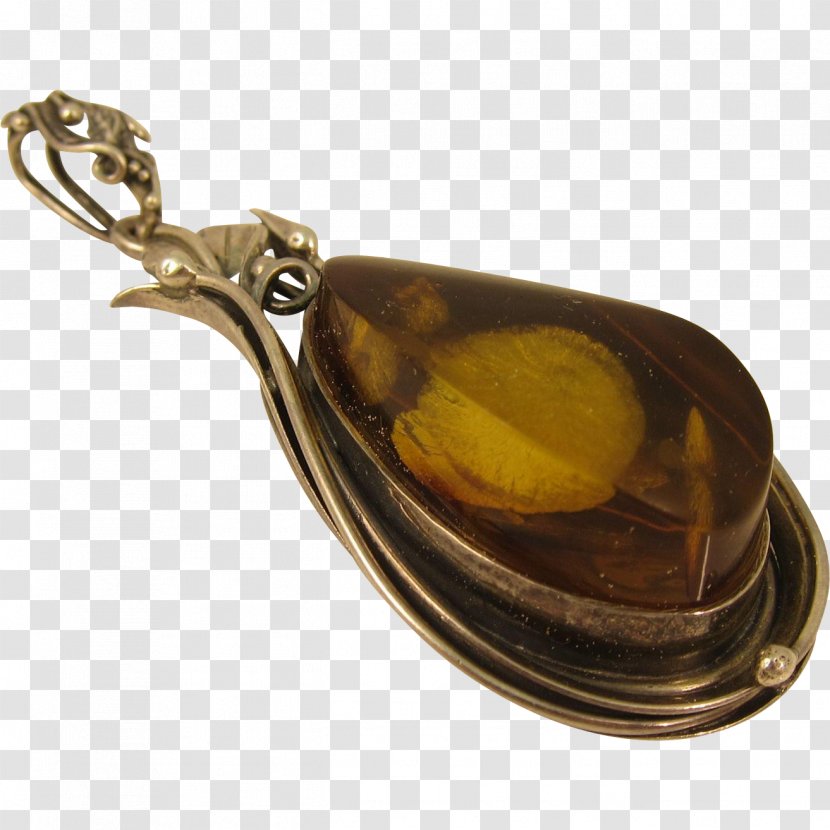 Locket 01504 - Brass - Amber Transparent PNG