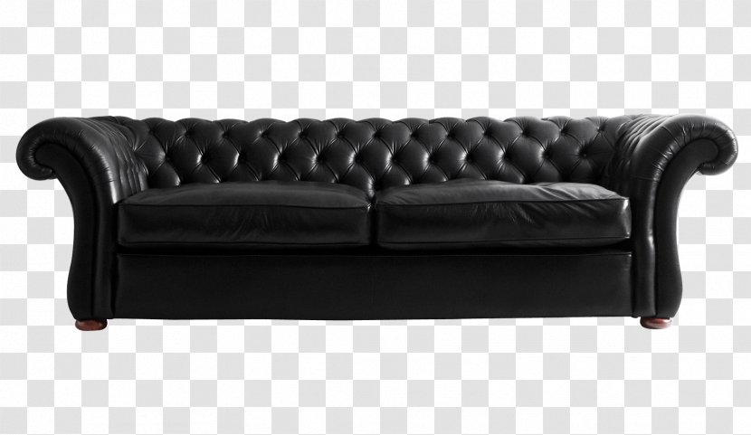Couch Furniture Clip Art - Sofa Bed - Black Leather Transparent PNG