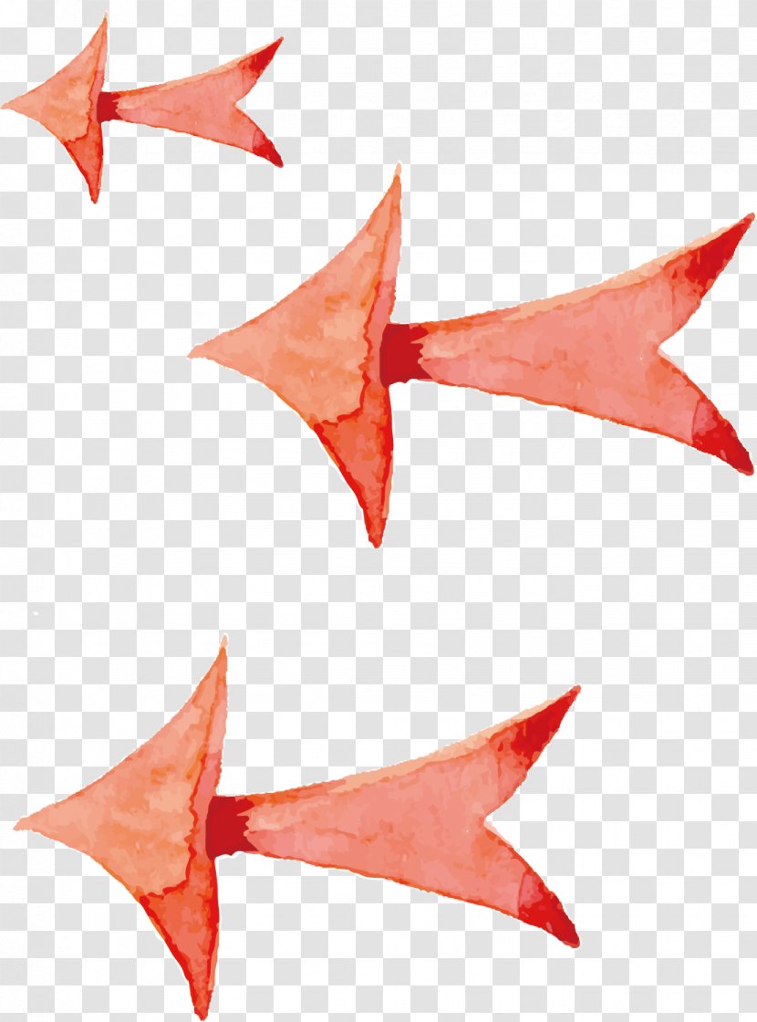Vector Colored Arrows - Watercolor Painting - Red Transparent PNG