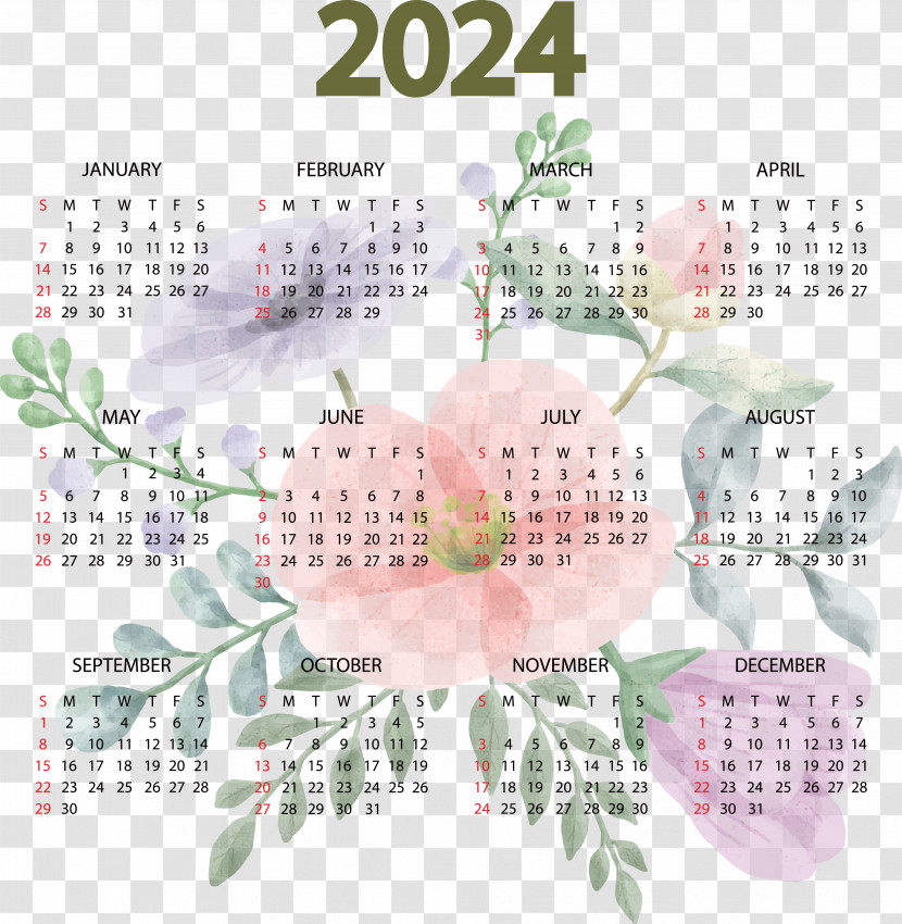 Calendar Font Flower 2012 Meter Transparent PNG