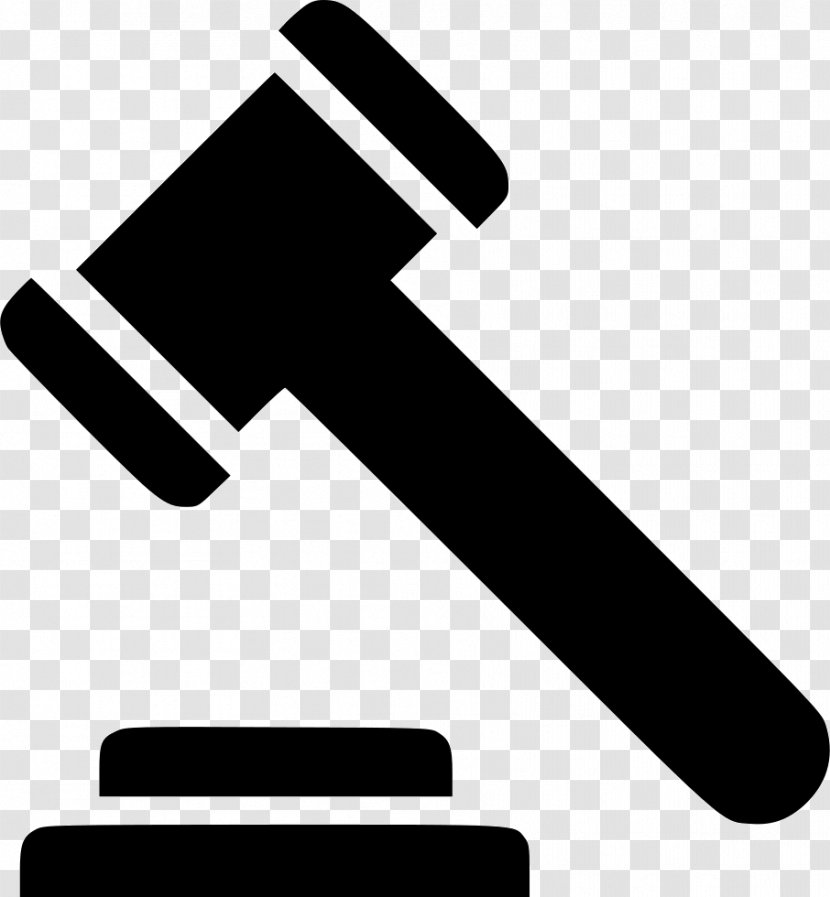 Gavel Hammer Clip Art - Black And White - Law Transparent PNG