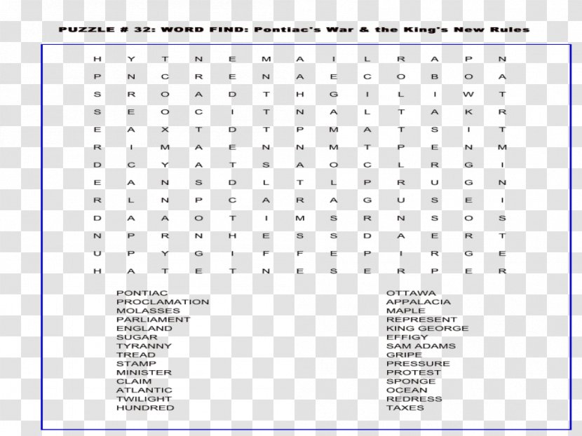 Word Search Worksheet Civics Eighth Grade - Idiom - Linear Calendar Transparent PNG