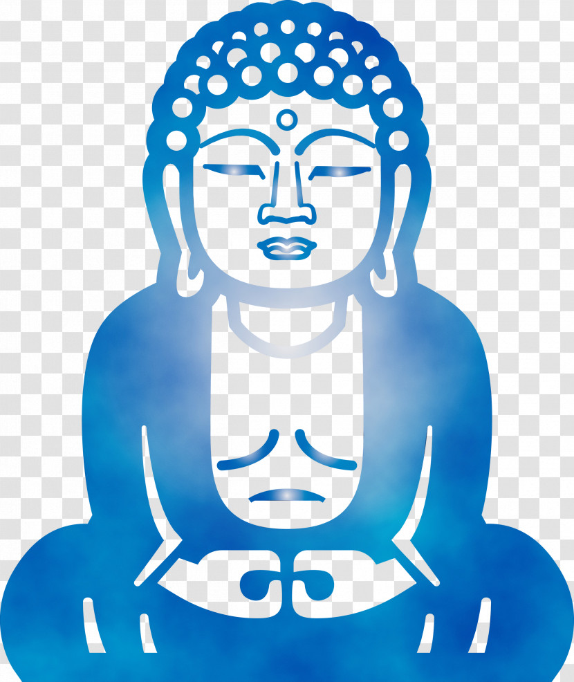 Blue Head Meditation Transparent PNG