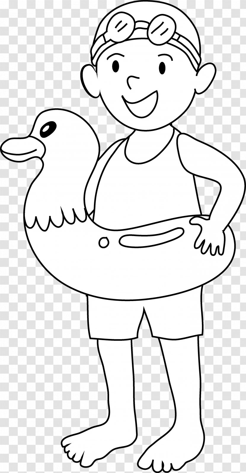 Swimming Pool Child Black And White Clip Art - Frame - Bird Cliparts Transparent PNG