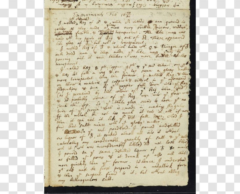 Handwriting Letter - Document - Isaac Newton Transparent PNG
