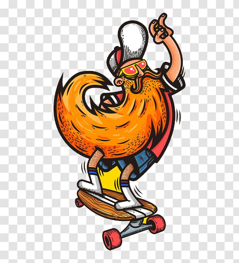 T-shirt Skateboarding Art Roller Skates - Orange - Skateboard Elderly Transparent PNG