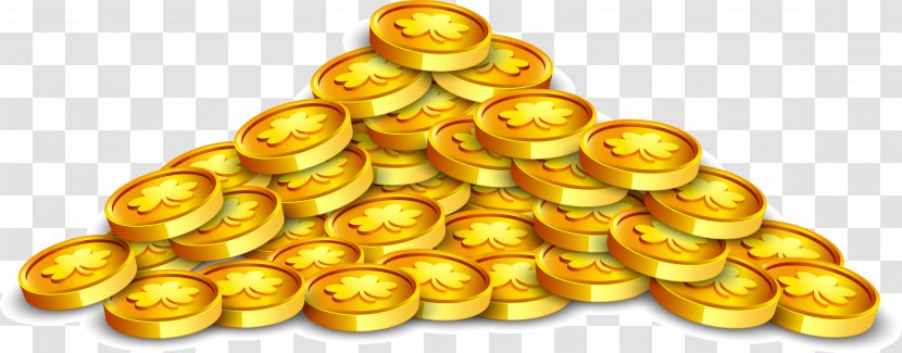 Gold Coin Euclidean Vector - O - Hand Painted Coins Transparent PNG