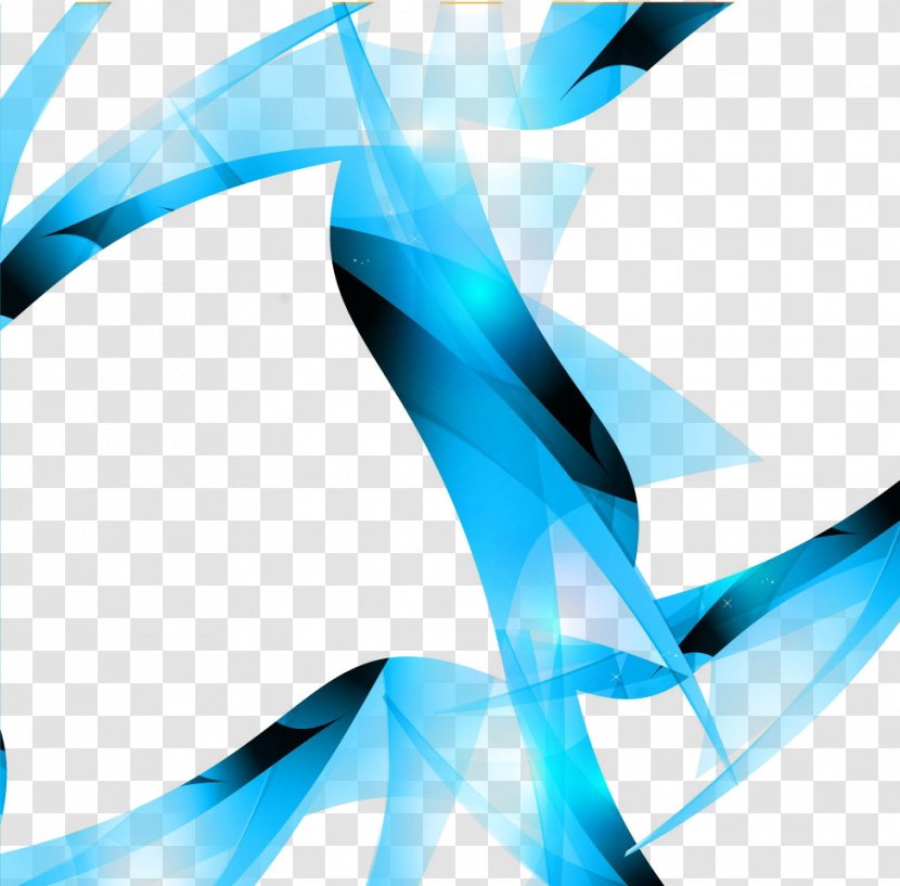 Abstract Technology Curve - Drawing - Blue Diamond Decoration Transparent PNG