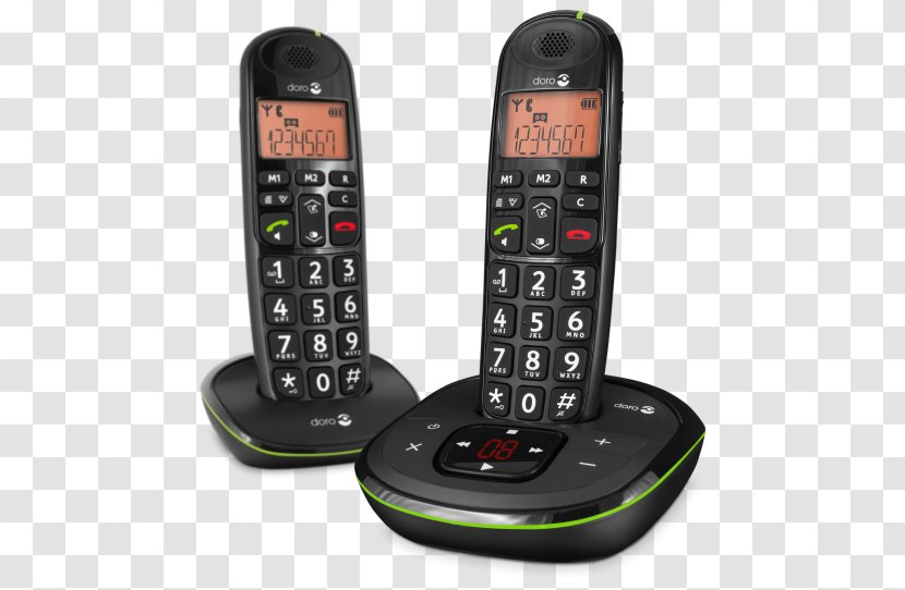 Cordless Big Button Doro PhoneEasy 105wr Duo Visual Call Notificati Telephone - Mobile Phone - Fixe Transparent PNG