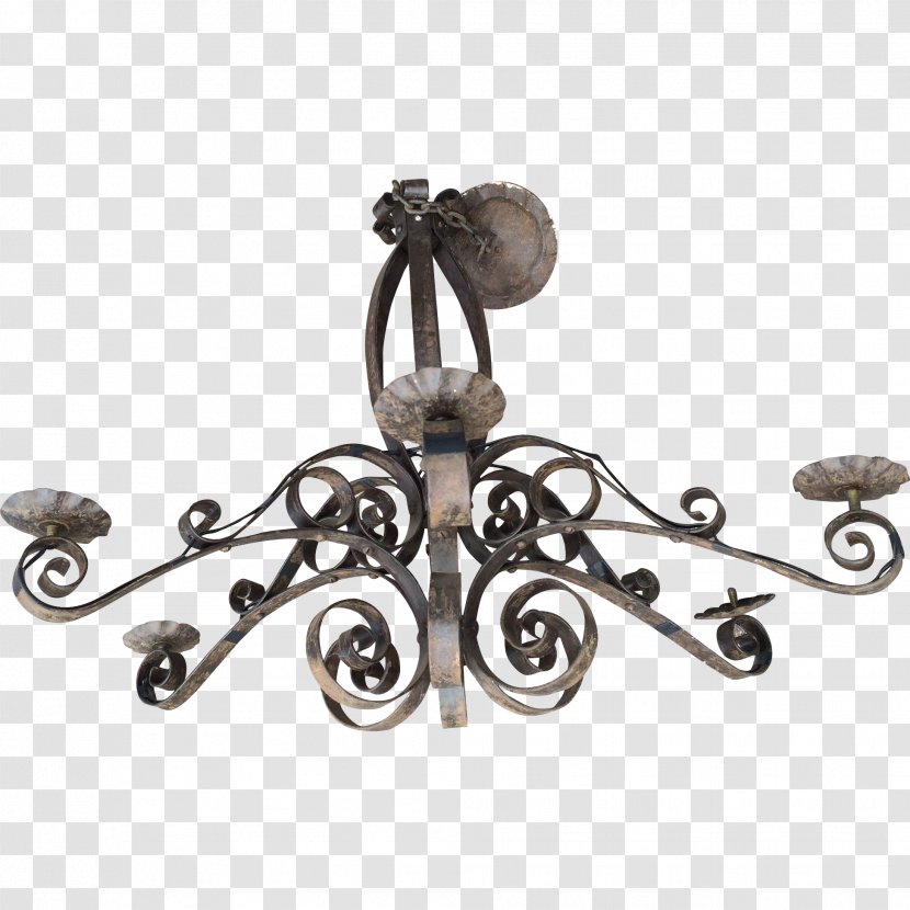 Chandelier Ceiling Light Fixture - Iron - Wrought Transparent PNG