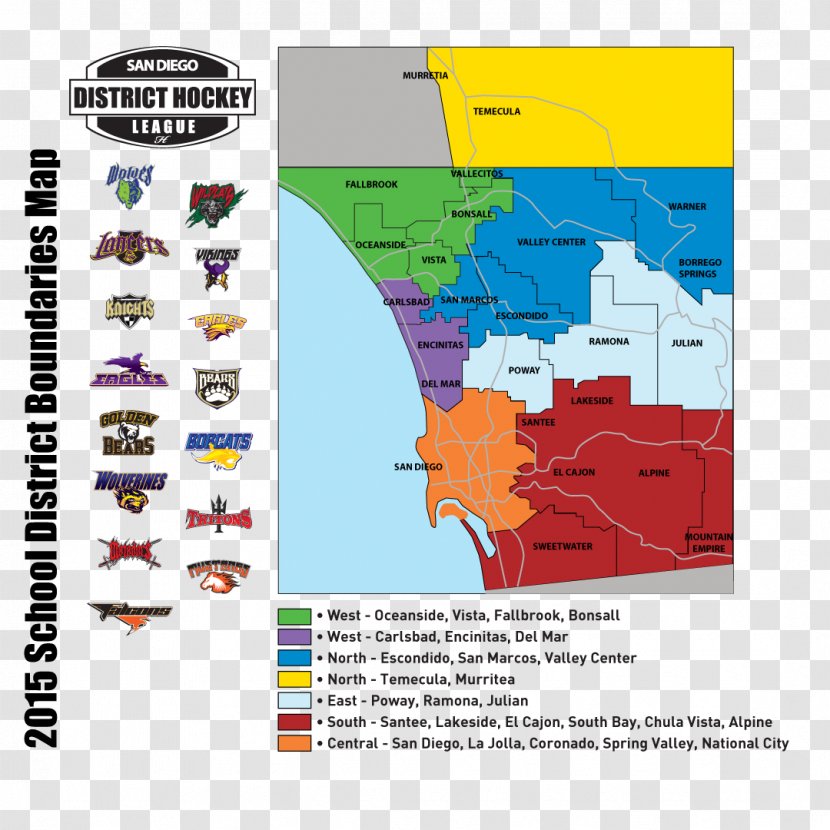San Diego Unified School District Poway Santee - Temecula - City Boundaries Transparent PNG
