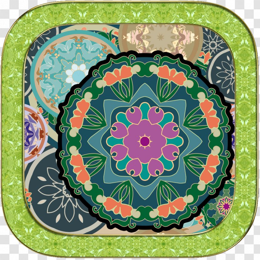 Green - Plate - Mandalas Transparent PNG