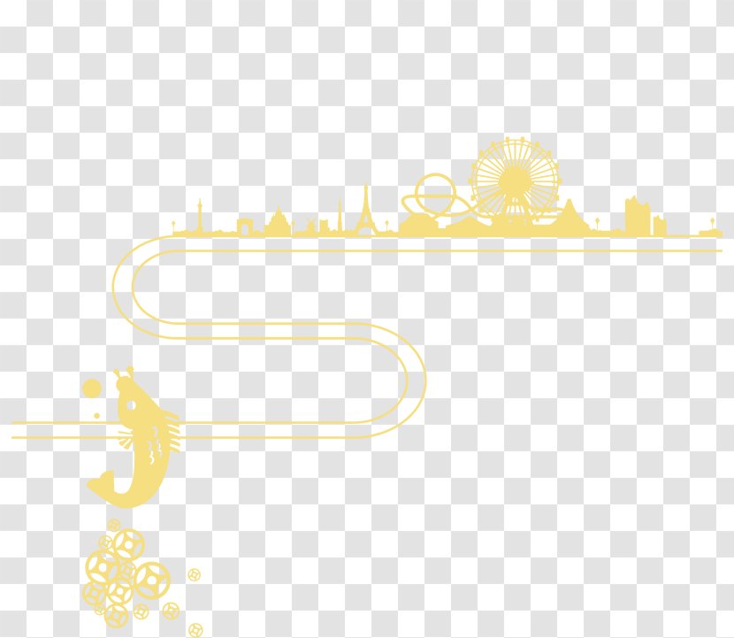 Logo Brand Yellow Font - City Silhouette Curve Transparent PNG