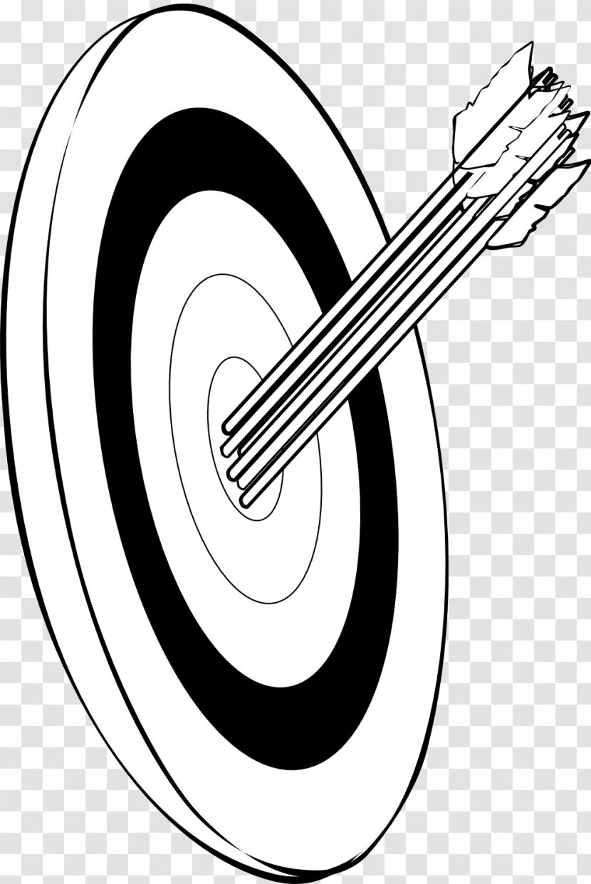 Black And White Shooting Target Archery Arrow Clip Art - Frame Transparent PNG